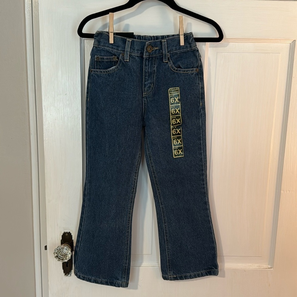 Ultimate Flared Leg Girls Size 6x Jeans NWT blue 100% cotton 104185